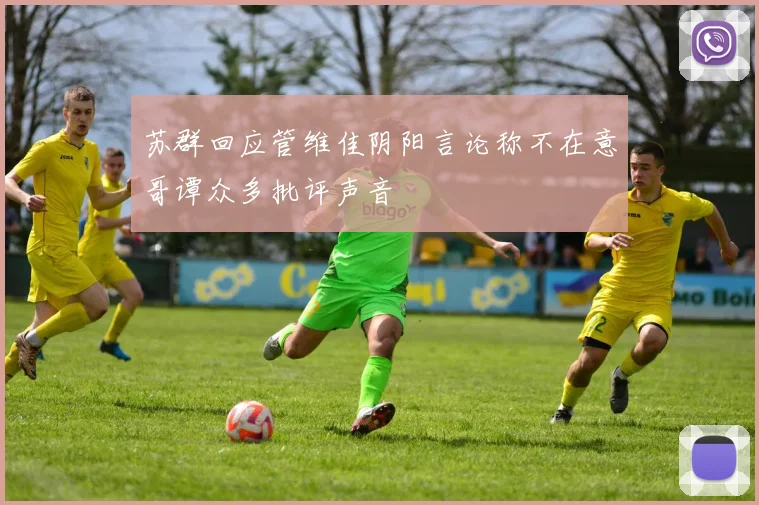 苏群回应管维佳阴阳言论称不在意哥谭众多批评声音